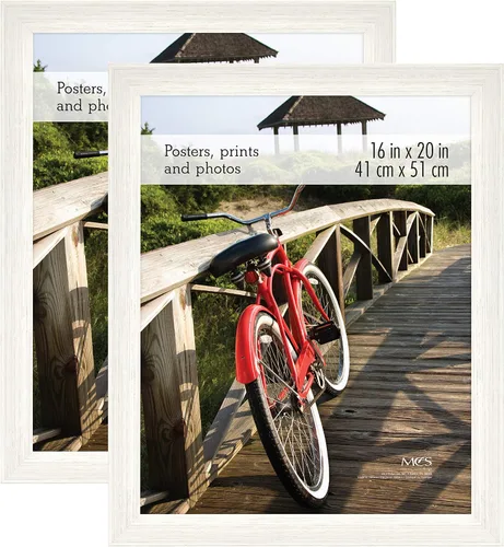 Vista 80 de MCS Marco para póster con estilo de museo, 11 x 17 pulgadas, madera de granero, vertical y horizontal, para colgar en la pared, marco grande