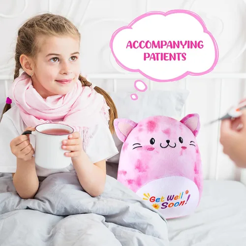 Vista 3 de Almohada de peluche con diseño de gato y vaca, regalo de condolencias, regalo de regalo para niños, niñas y mujeres (gato)