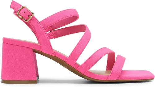 Vista 2 de DREAM PAIRS Sandalias de tacón grueso con tiras para mujer, sandalias de tacón bajo y puntera abierta, zapatos de fiesta