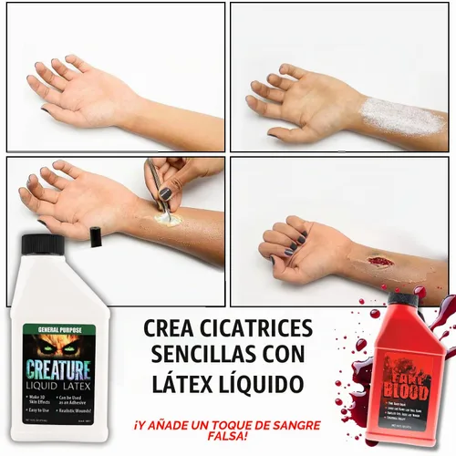 Vista 2 de Látex líquido transparente de 16 onzas, para uso general, efectos especiales profesionales