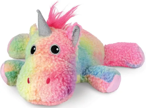 Vista 3 de iscream Rainbow Friends - Peluche de peluche de 10.5 pulgadas con purpurina y teñido anudado, unicornio acogedor con parte inferior pesada