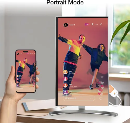 Vista 7 de EZCast Pocket Plus - Receptor y transmisor de pantalla inalámbrico Compatible con USB-C Soporte Miracast y AirPlay Funciona sin modo Alt DP