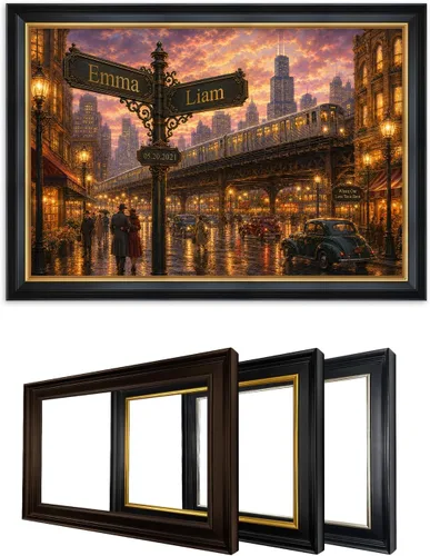 Vista 129 de IPIC - Personalized Framed Canvas with Custom Street Sign in Boston Personalized Street Signs with Names, Custom Canvas Print, Boston Sunset