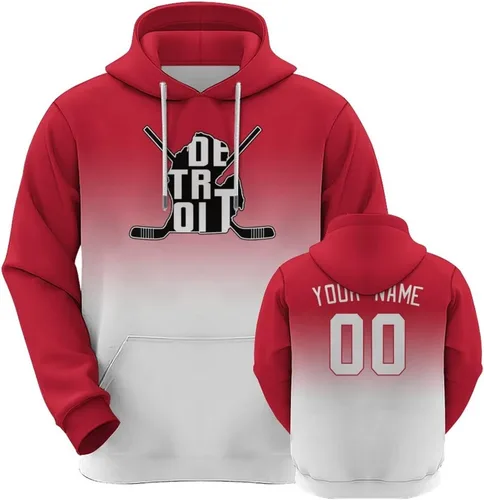 Vista 12 de Custom Hockey City Map Gradient Hoodies-Personalized Name Number Hooded Sweatshirts Hockey Fans Gifts for Men,Women,Youth