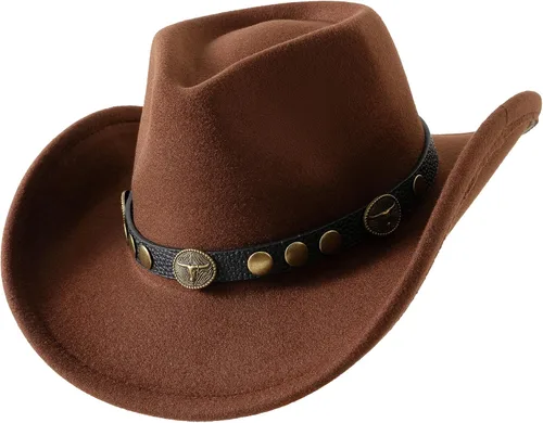 Vista 2 de Jastore Sombreros de vaquero para bebés, niños y niñas, sombreros de vaquera, sombreros occidentales para niños
