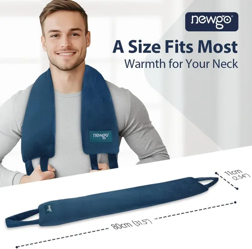 Vista 4 de NEWGO Envoltura térmica para aliviar el dolor de cuello para microondas con correas, almohadilla térmica reutilizable de terapia caliente