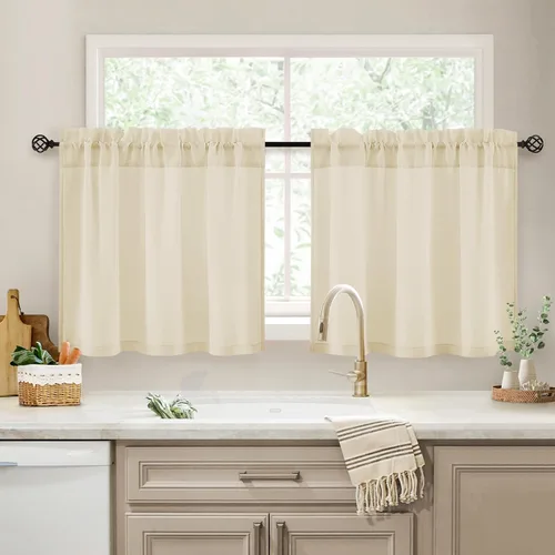 Vista 36 de HOMEIDEAS - Cortinas semitransparentes de privacidad blancas que no se transparentan, 52 x 96 pulgadas Blanco