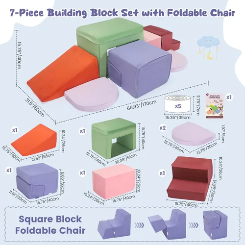 Vista 13 de Lischwert Bloques de Espuma para Escalar para Niños Pequeños de 1-3 años, Juego Suave con Juguetes de Exploración para Gatear, Bloques Seguros