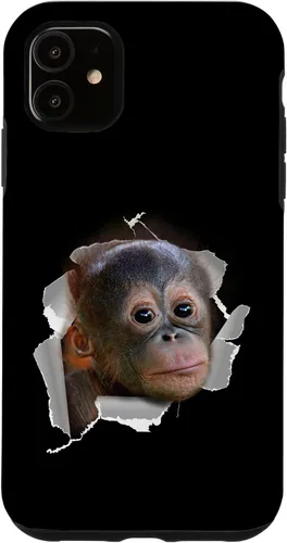 Vista 8 de Funda para disfraz con cara de Utan para iPhone 16 con diseño divertido de mono Orang Utan