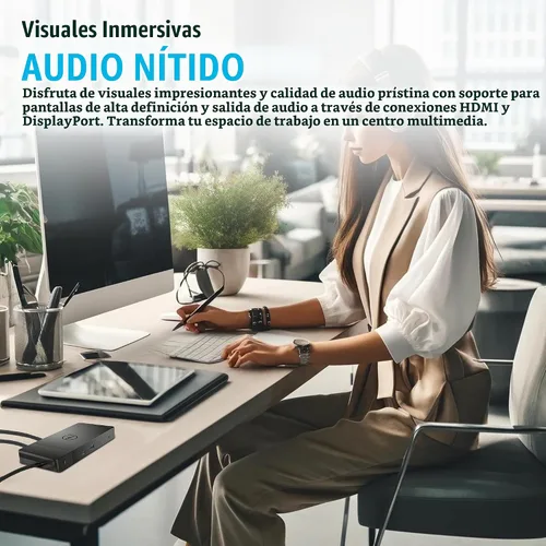 Vista 6 de Dell WD19TB Thunderbolt Dock - Estación de acoplamiento Dell Dual Monitor
