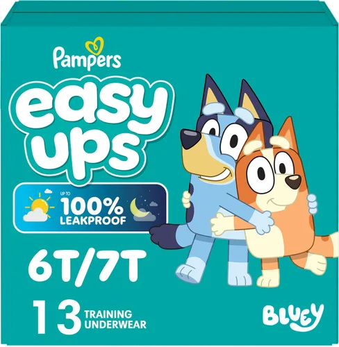 Vista 29 de Easy Ups - Pantalones de entrenamiento para niñas y niños, talla 4 (2T-3T), 25 unidades, ropa interior absorbente Bluey para entrenamiento, hasta un