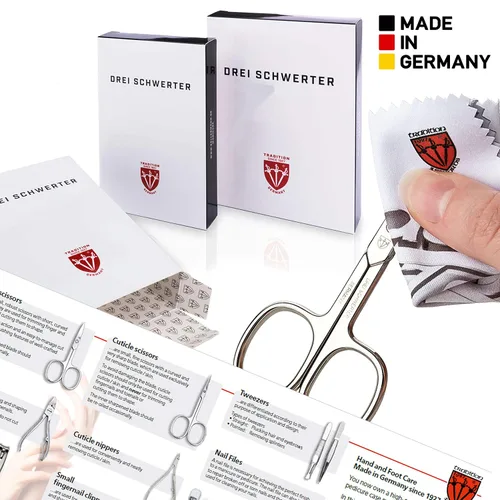 Vista 7 de 3 Swords Germany Kit de manicura y pedicura con estuche de piel auténtica - Hecho en Solingen/Alemania negro (Black - Genuine Leather)