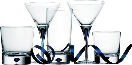 Vista 2 de Orrefors Intermezzo Blue 8.33 onzas Old Fashioned/Whisky, juego de 2