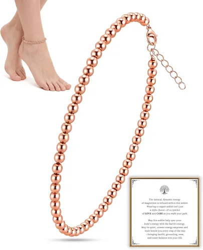 Vista 10 de PEALICIOUS Pulsera de cobre para mujeres y hombres con cuentas magnéticas