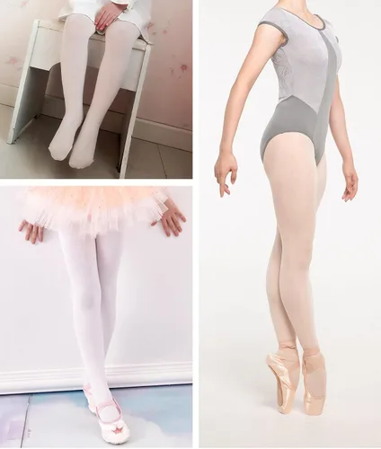 Vista 6 de MdnMd Girls' Women's Ballet Tights Ultra Soft Convertible Dance Leggings Transition Tights for Toddler Kids Adult