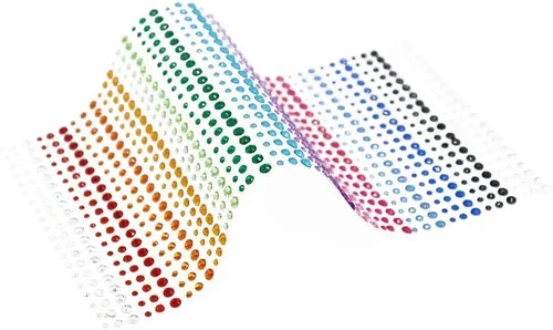 Vista 2 de 900 piezas de 0.118 in, 0.157 in, 0.197 in, multicolor, con diamantes de imitación, lámina autoadhesiva