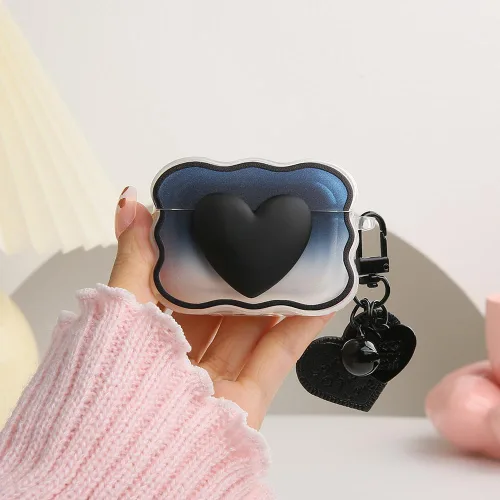 Vista 19 de Funda compatible con Apple AirPods Pro de 2 generación 2022, bonito diseño de ondas, a prueba de golpes, suave y transparente, protector AirPods