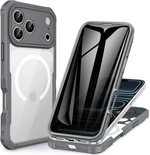 Vista 24 de CENHUFO Funda de privacidad para iPhone 11 Pro, funda de cuerpo completo con protector de pantalla de privacidad de vidrio templado 9H integrado