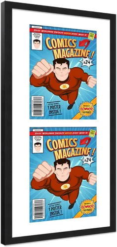 Vista 136 de Poster Palooza Marco de cómic con paspartú para 1 cómic de la Edad de Bronce publicado entre 1970 y 1985, marco de cómic negro para cómic de 7.25 x