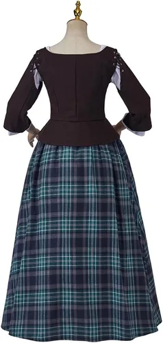 Vista 4 de Vestido de cosplay de Claire Fraser de las Tierras Altas escocesas para mujer de Outlander