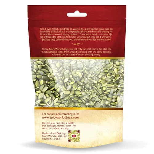 Vista 8 de Bolsa de 2 LB de semillas de calabaza crudas - peladas, grado AAA, sin sal, secas, veganas, bolsa a granel de Spicy World