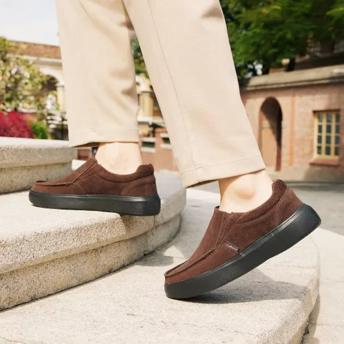 Vista 3 de OrthoComfoot Mocasines ortopédicos sin cordones para hombre mocasines casuales con soporte de arco para fascitis plantar, cómodos zapatos de vestir
