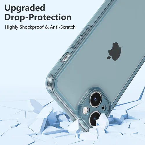 Vista 4 de ZTOFERA Funda para iPhone 14 Plus 6.7 pulgadas, Transparente Suave Silicona Bumper Protector Retro Color Transparente A Prueba de Golpes Caja Del
