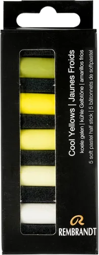 Vista 19 de Rembrandt Juego de micro pastel suave, medias barras de 5 piezas, Siennas quemadas Half-Stick Pastels Set for Smooth Color Transfer, High