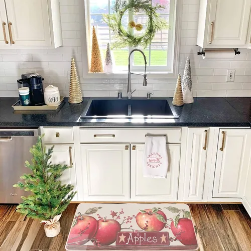 Vista 6 de Apples Farmhouse - Juego de tapetes de cocina de 2 a 17 x 29 y 17 x 47 pulgadas, alfombras decorativas antideslizantes para el hogar y la cocina