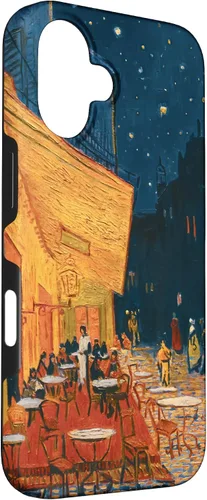 Vista 3 de Funda para iPhone 16 Vincent Van Gogh Cafe Terrace at Night Painting Phone Cover Case