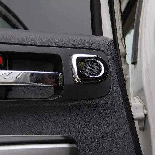 Vista 2 de Cubierta interior de acero para manija de puerta trasera para Toyota Tundra 2014 2015 2016 2017 2018 2019 2020 2021 Accesorios