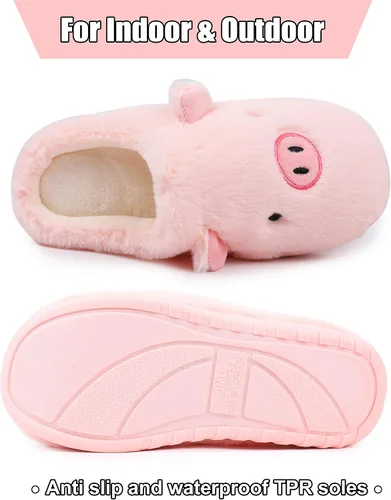 Vista 2 de FJWYSANGU Pantuflas para hombre y mujer con espuma viscoelástica, mullidas, cálidas, pantuflas de casa con lindos animales, para parejas, de felpa