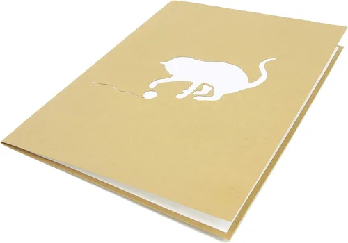 Vista 8 de PopLife Tarjeta desplegable 3D de gatos jugando en el sofá, tarjeta de felicitación de papel para amantes de los gatos, día de la madre, cumpleaños