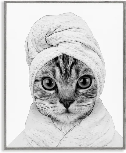 Vista 55 de Lindo conejo bebé en toallas de baño burbujas de jabón' Arte Giclée enmarcado