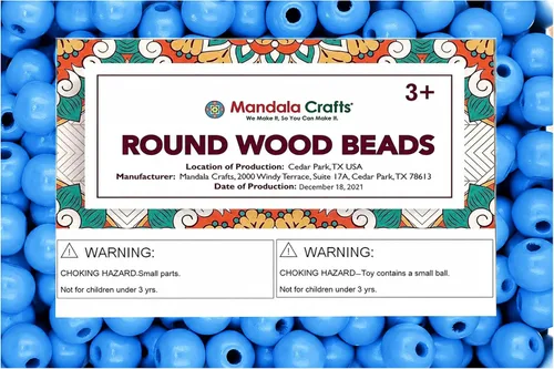 Vista 120 de Mandala Crafts - 2000 cuentas de madera redondas pequeñas de 6 mm para manualidades, suministros de macramé - cuentas de madera natural negra sin