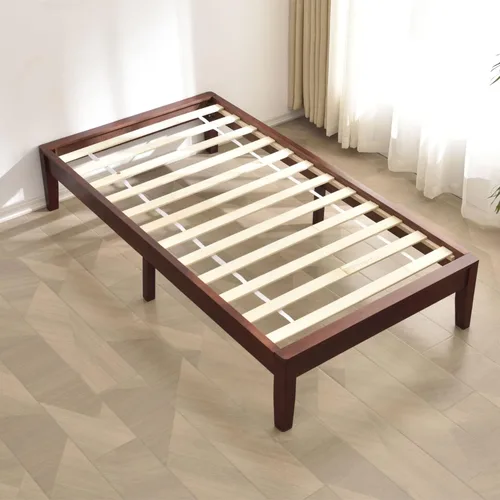 Vista 7 de Better Home Products Stella - Marco de cama individual de madera de pino maciza, color caoba
