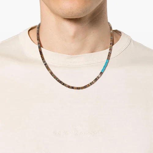 Vista 2 de COAI Collar de cuentas para hombre, collar de cristal Heishi para hombres de 20 a 26 pulgadas Picasso Jasper