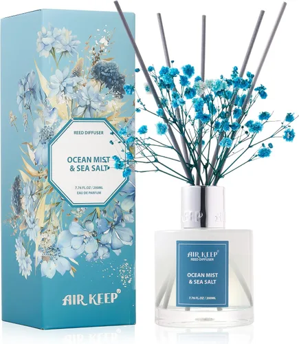 Vista 25 de Airkeep Juego de difusor de varillas – 3.38 onzas líquidas (3.4 fl oz), difusor de aroma de bambú para el hogar, incluye 8 varillas difusoras