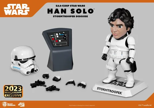 Vista 3 de Star Wars Han Solo (disfraz de Stormtrooper) EAA-123SP San Diego 2023 Figura de acción de ataque de huevo