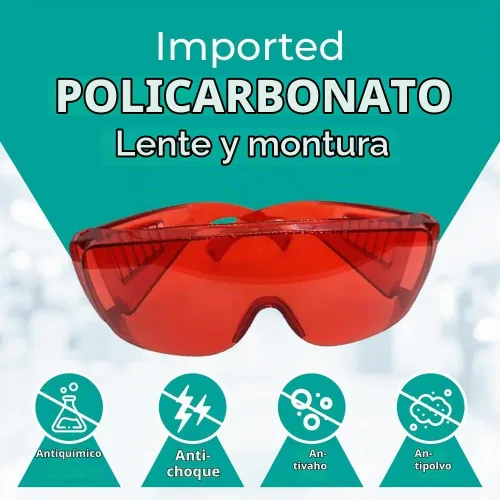 Vista 3 de Gafas protectoras rojas de grado dental Gafas de seguridad Gafas de protección ocular Gafas dentales para blanquear los dientes luz
