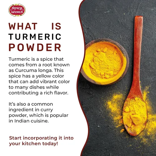 Vista 4 de Polvo de cúrcuma bolsa a granel de 5 libras - Molido de raíz de cúrcuma india (Haldi) - Curcumina mínima 2.5% - Pura y vegana, de la India por Spicy
