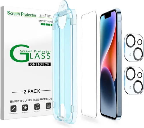Vista 16 de amFilm OneTouch Protector de pantalla de vidrio para iPhone 11, iPhone XR (6.1 pulgadas) con kit de fácil instalación, vidrio templado, paquete de 2