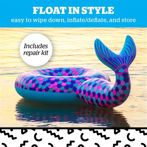 Vista 4 de Bigmouth Inc flotador de piscina, gigante, cola de sirena