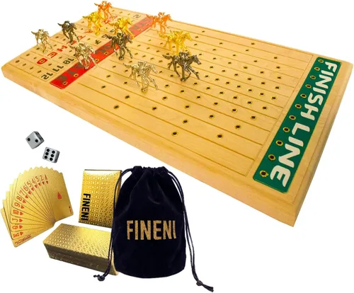 Vista 11 de Juego de carreras de caballos para adultos, juego de mesa de carreras de caballos con 11 lujosos caballos de metal (oro, plata, negro, oro rosa)