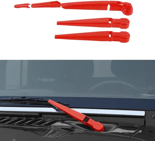 Vista 13 de RAZPOY JK Limpiaparabrisas frontal y trasero, 3 piezas, compatible con Jeep Wrangler JK JKU 2007-2017, azul