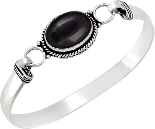 Vista 8 de Pulseras de piedras preciosas ovaladas naturales para mujer Amatista