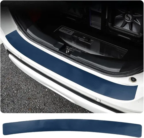 Vista 10 de Ziciner - Protector de parachoques trasero para coche, adhesivo de protección contra arañazos de fibra de carbono para umbral de puerta de maletero