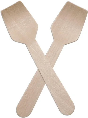 Vista 2 de Perfect Stix Cuchara de degustación de helado compostable. Mini cucharas de degustación de 3.5 pulgadas. Extremo cuadrado para helado y degustación.