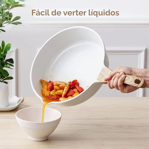 Vista 9 de SENSARTE Juego de utensilios de cocina de cerámica antiadherente de 16 piezas, juego de ollas y sartenes saludables, juego de cocina no tóxico