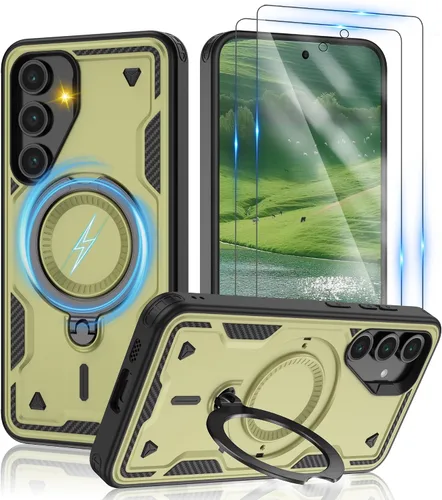 Vista 24 de Gritup fro Funda para Google Pixel 9A, funda protectora magnética de grado militar compatible con Mag-Safe, 2 protectores de pantalla HD, soporte